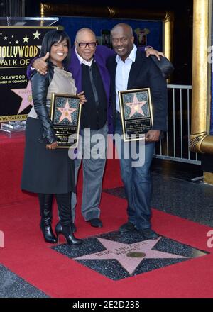 CeCe Winans, Quincy Jones, BeBe Winans attending BeBe & CeCe Winans honored with Star on the Hollywood Walk of Fame held at 6126 Hollywood Boulevard in Hollywood, California on October 20, 2011. Photo by Tony DiMaio/ABACAPRESS.COM Stock Photo