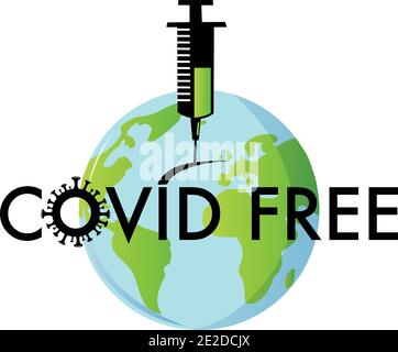 covid-19 free symbol . vector flat style Stock Vector