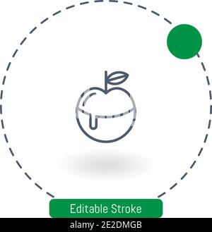 apple and honey vector icon editable stroke outline icons for web and mobile Stock Vector