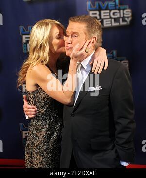 TV host Kelly Ripa and Regis Philbin outside the ABC studio after the