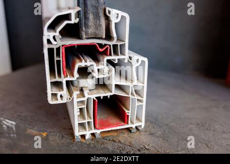 Upvc Plastic Windows Cross Section Material Samples Stock Photo - Alamy