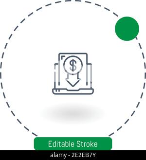 decrease vector icon editable stroke outline icons for web and mobile Stock Vector