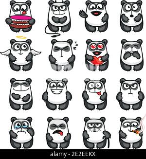 Smiley pandas Stock Vector