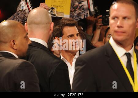 US actor Tom Cruise attending the 'Mission: Impossible - Ghost Protocol' Premiere during day one of the 8th Annual Dubai International Film Festival held at the Madinat Jumeriah Complex in Dubai, United Arab Emirates, on December 7, 2011. Photo by Ammar Abd Rabbo/ABACAPRESS.COM Stock Photo