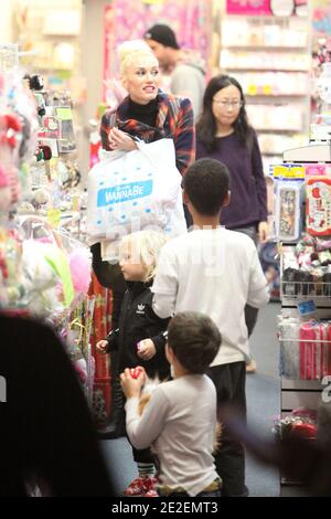 Gwen Stefani goes shopping with friends and her sons Kingston and Zuma at the Galleria Mall in Koreatown . They bought toys mainly and really enjoyed the company of koreans asking for autograph or picture with her in Los Angeles on December 11, 2011. Photo by GG/ABACAPRESS.COM Stock Photo