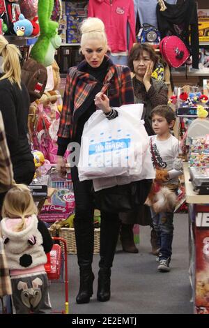 Gwen Stefani goes shopping with friends and her sons Kingston and Zuma at the Galleria Mall in Koreatown . They bought toys mainly and really enjoyed the company of koreans asking for autograph or picture with her in Los Angeles on December 11, 2011. Photo by GG/ABACAPRESS.COM Stock Photo