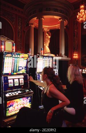 Slot machines in casino, Deauville, Basse-Normandie, France, 2011.Machines à sous, casino, Deauville, Basse-Normandie, France, 2011. Photo by David Lefranc/ABACAPRESS.COM Stock Photo