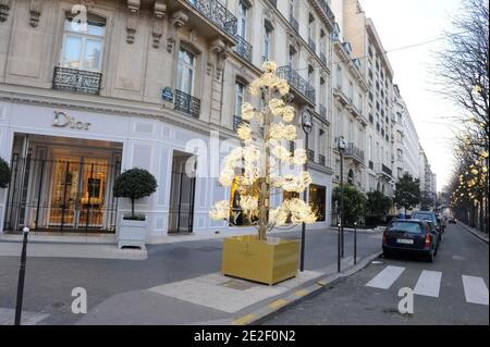 General view of the Avenue Montaigne in Paris France on December