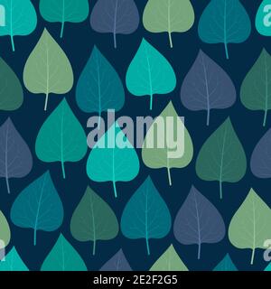 Elegant trendy seamless vector floral ditsy pattern design of exotic heart shape lilac leaves. Foliage repeating texture for printing and textile Stock Vector