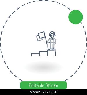 goal vector icon editable stroke outline icons for web and mobile Stock Vector