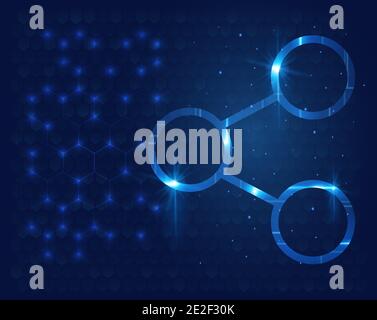 Futuristic molecules model background, atom vector Stock Vector