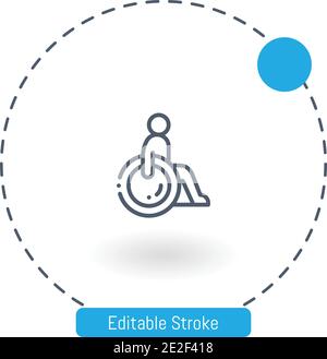 disabled vector icon editable stroke outline icons for web and mobile Stock Vector