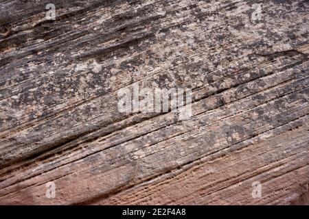 Diagonal Stresks of Sandstone Layers in Capitol Reef National Park Stock Photo