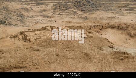 El Huarco - Cerro Azul, Pre hispanic, Ruins temple in Sandy desert Stock Photo