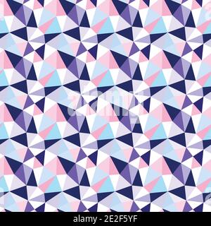 Geometric low poly graphic repeat pattern made out of triangular facets. Vector pattern. Stock Vector
