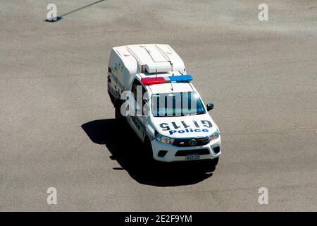 Perth, Australia - September 24, 2020: Western Australian police car in the city