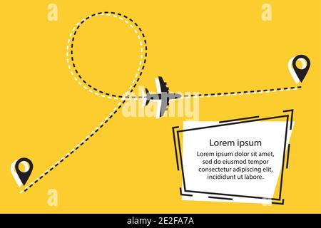 Airplane route, dotted line shape and fast road,Background template with place for text,vector illustration Stock Vector