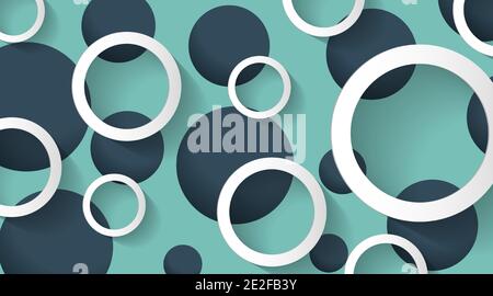 3D Abstract Geometric Design. Vector background with circles for your work Stock Vector