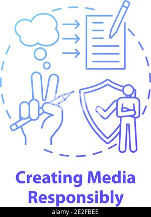 Creating media responsibility concept icon Stock Vector