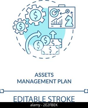 Assets management plan concept icon Stock Vector