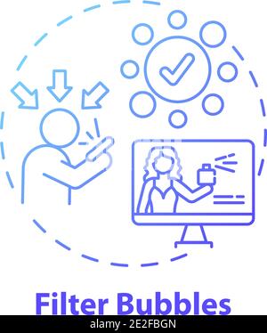 Filter bubbles concept icon Stock Vector