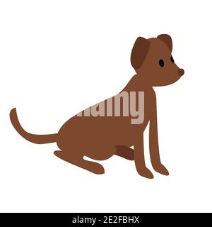 Brown dog cartoon style isometric vector illustration Stock Vector