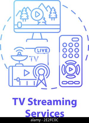 TV streaming services concept icon Stock Vector