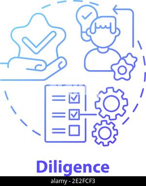 Diligence concept icon Stock Vector