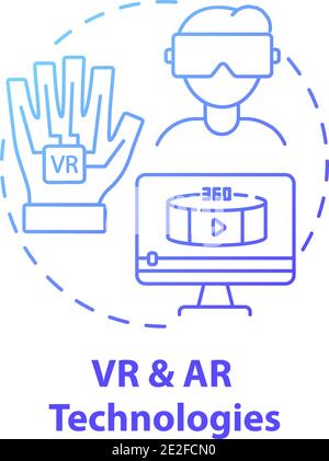 VR and AR technologies concept icon Stock Vector
