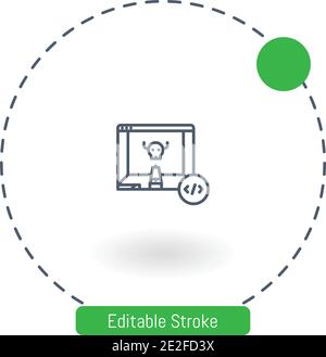 game development vector icon editable stroke outline icons for web and mobile Stock Vector
