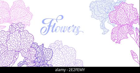 Seamless pattern with violet irises. Stock Vector