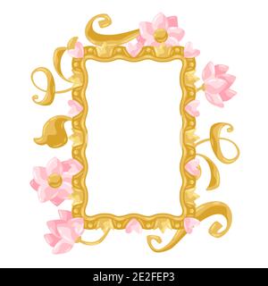 Princess frame with hearts and crowns. Stock Vector