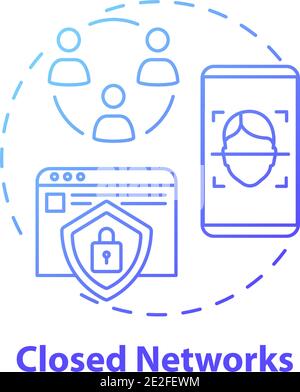 Closed networks concept icon Stock Vector