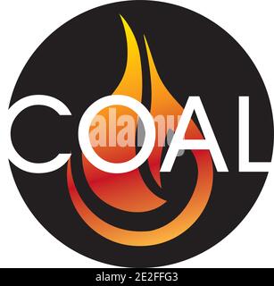 Vector logo of coal mining and sale Stock Vector