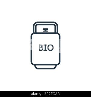 Biogas outline vector icon. Thin line black biogas icon, flat vector simple element illustration from editable ecology concept isolated stroke on whit Stock Vector