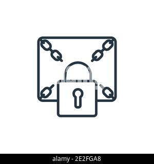 Ransomware outline vector icon. Thin line black ransomware icon, flat vector simple element illustration from editable cyber concept isolated stroke o Stock Vector