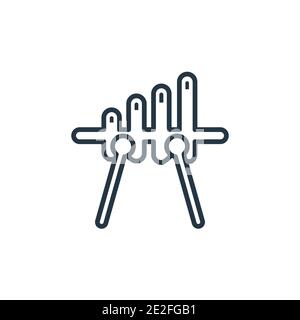 Xylophone outline vector icon. Thin line black xylophone icon, flat vector simple element illustration from editable brazilia concept isolated stroke Stock Vector