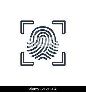Biometric recognition outline vector icon. Thin line black biometric recognition icon, flat vector simple element illustration from editable cyber con Stock Vector