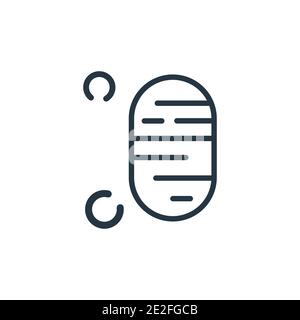 Foortprints on the moon outline vector icon. Thin line black foortprints on the moon icon, flat vector simple element illustration from editable astro Stock Vector