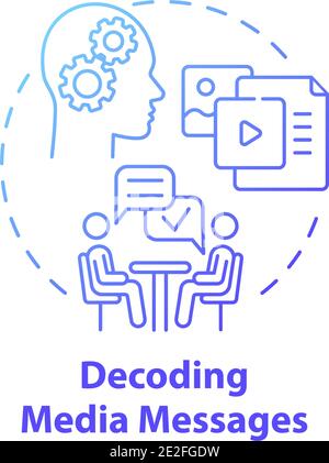 Decoding media messages concept icon Stock Vector
