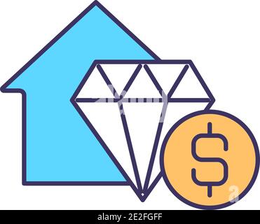Assets value RGB color icon Stock Vector