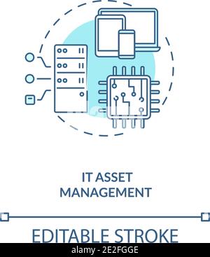 IT asset management concept icon Stock Vector