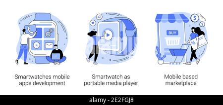 Wearable devices abstract concept vector illustrations. Stock Vector