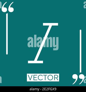 italic vector icon Linear icon. Editable stroke line Stock Vector