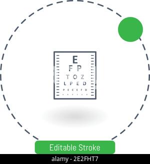 eye chart vector icon editable stroke outline icons for web and mobile Stock Vector