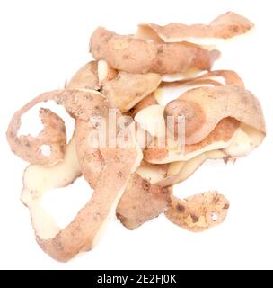 Potato peel isolated on white background Stock Photo
