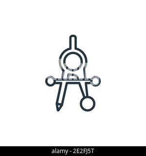 Maths tool outline vector icon. Thin line black maths tool icon, flat vector simple element illustration from editable business concept isolated strok Stock Vector