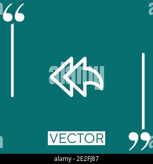 reply all Linear icon. Editable stroke line Stock Vector