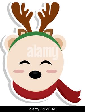 Isolated christmas polar bear. Christmas character - Vector Stock Vector