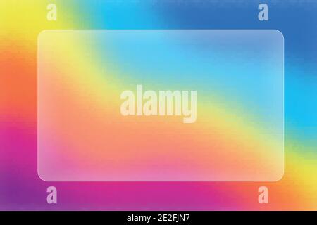 Vector illustration. Abstract bright background with blur. Glass morphism. Frosted transparent glass on color background. Stock Vector